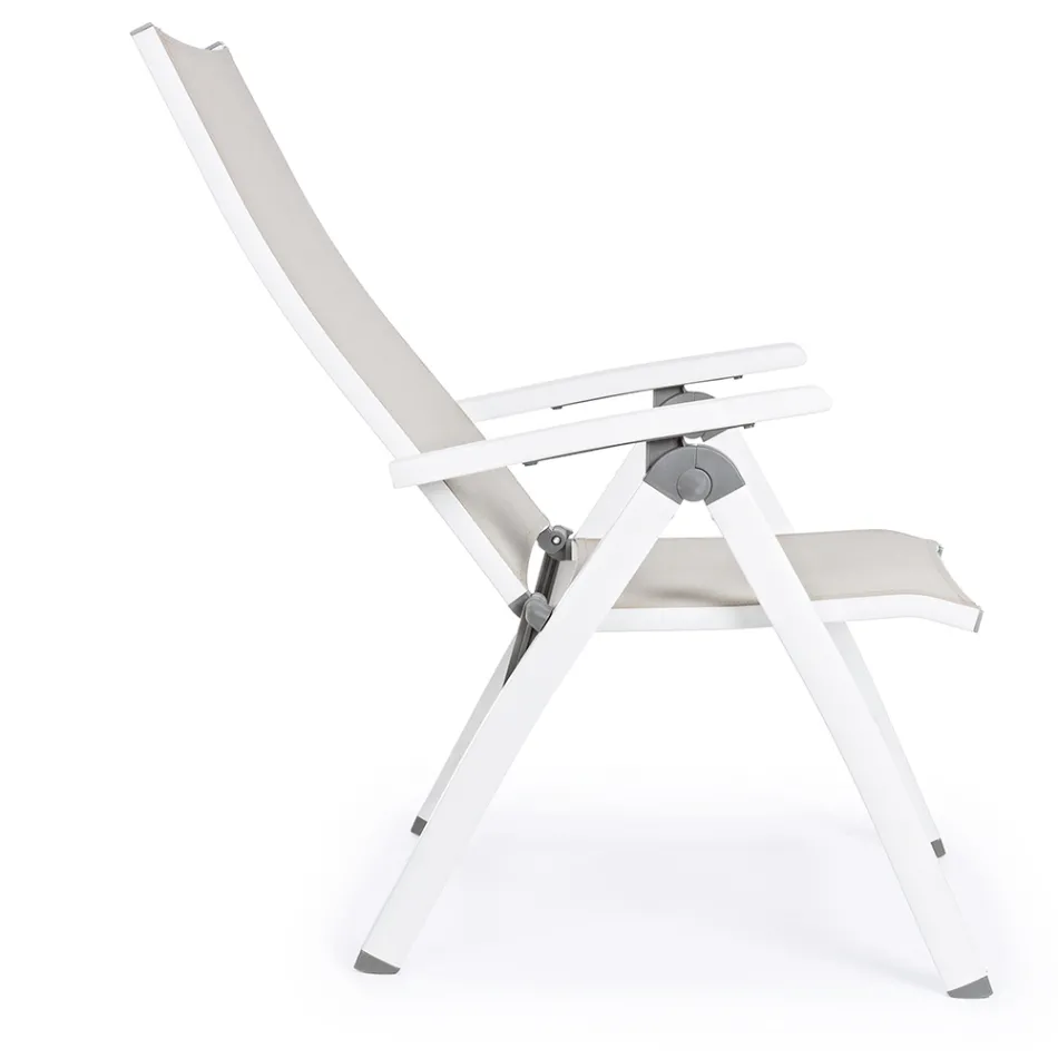 Reclining Outdoor Armchair with Aluminum Structure, Homemotion - Ursula Viadurini