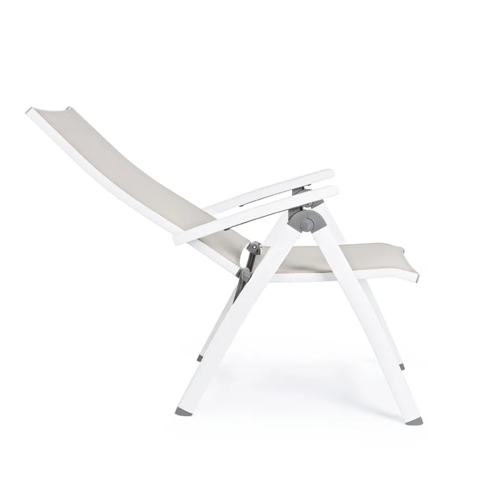 Reclining Outdoor Armchair with Aluminum Structure, Homemotion - Ursula Viadurini