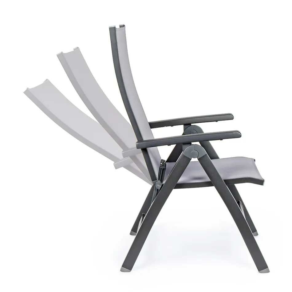 Reclining Outdoor Armchair with Aluminum Structure, Homemotion - Ursula Viadurini