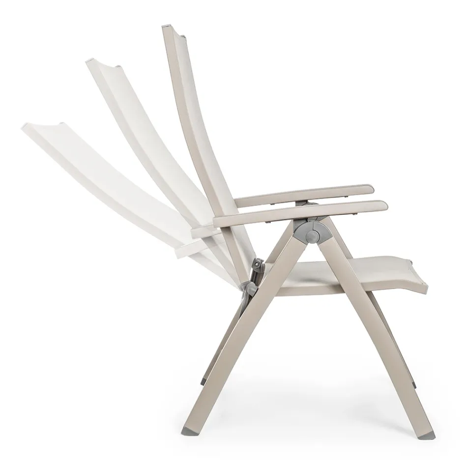 Reclining Outdoor Armchair with Aluminum Structure, Homemotion - Ursula Viadurini
