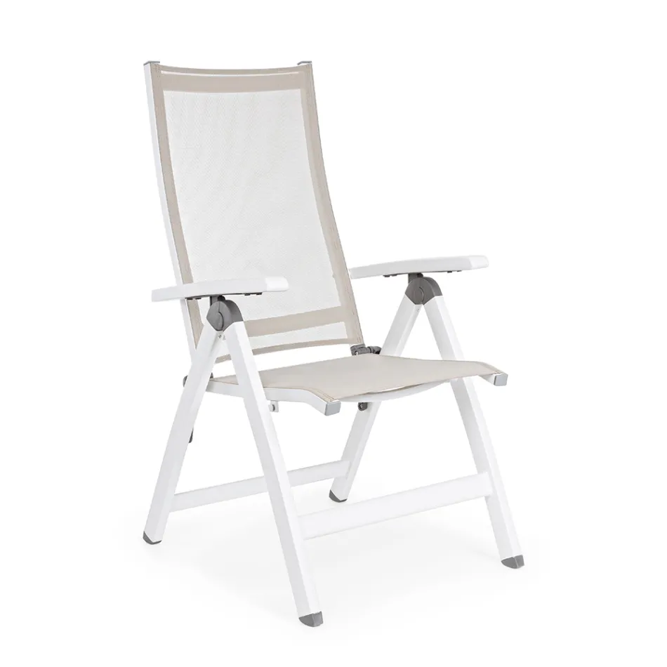 Reclining Outdoor Armchair with Aluminum Structure, Homemotion - Ursula Viadurini