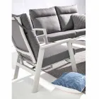 Reclining Outdoor Armchair in Fabric and Aluminum, 2 Pieces - Nathy Viadurini