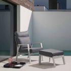 Reclining Outdoor Armchair in Fabric and Aluminum, 2 Pieces - Nathy Viadurini