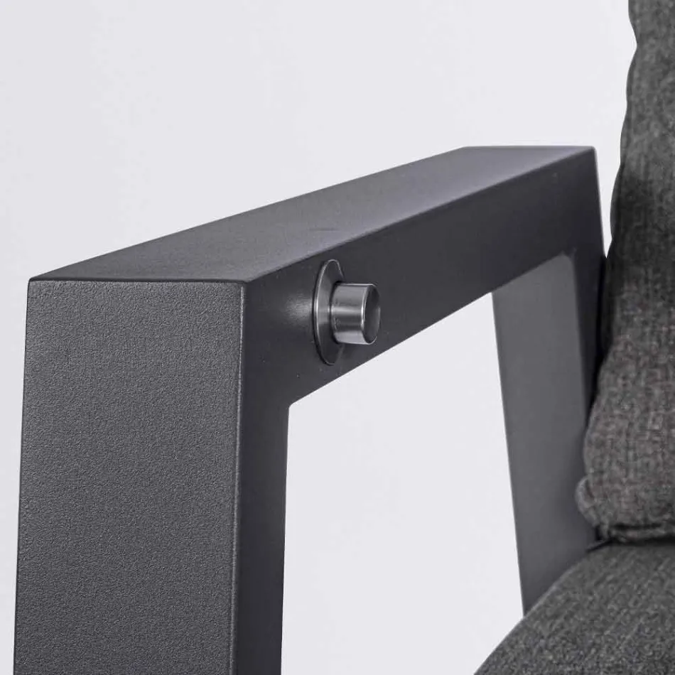 Reclining Outdoor Armchair in Fabric and Aluminum, 2 Pieces - Nathy Viadurini