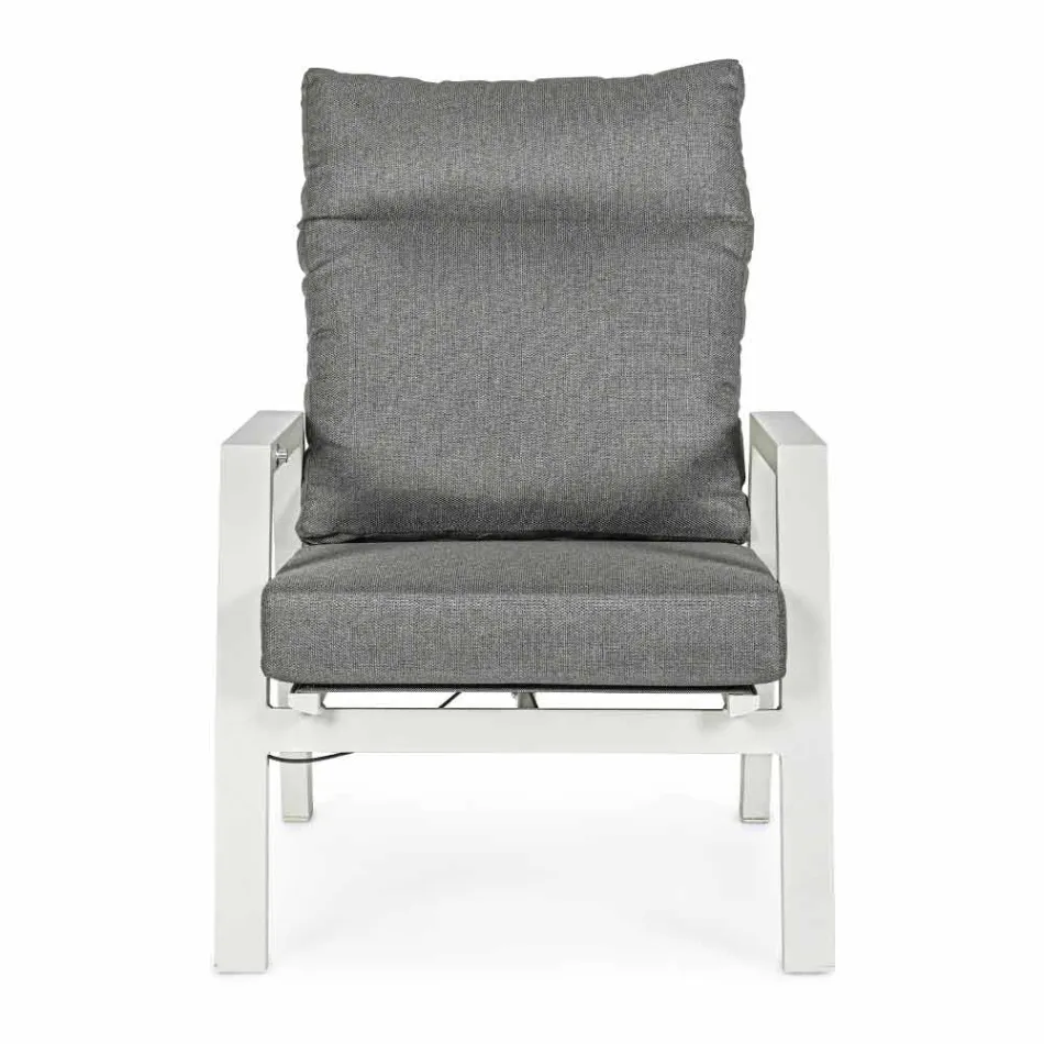 Reclining Outdoor Armchair in Fabric and Aluminum, 2 Pieces - Nathy Viadurini