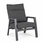 Reclining Outdoor Armchair in Fabric and Aluminum, 2 Pieces - Nathy Viadurini