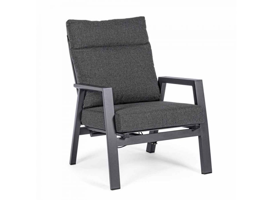 Reclining Outdoor Armchair in Fabric and Aluminum, 2 Pieces - Nathy Viadurini