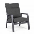 Reclining Outdoor Armchair in Fabric and Aluminum, 2 Pieces - Nathy