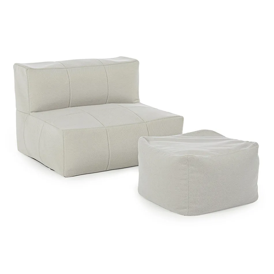 Outdoor Armchair Covered in Removable Fabric, Homemotion - Lydia Viadurini