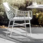 Varaschin Summer outdoor armchair Design set in white steel Viadurini