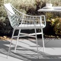 Design outdoor armchair in white steel Summer set by Varaschin