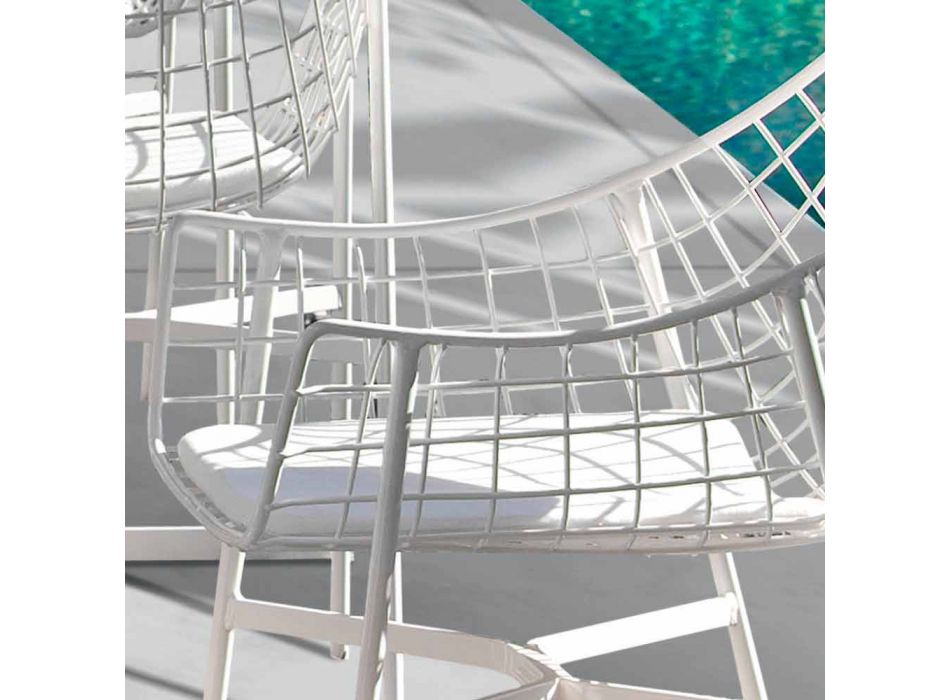 Varaschin Summer outdoor armchair Design set in white steel Viadurini