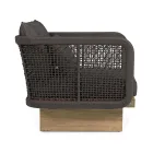 Garden Armchair with Teak Base and Rope Backrest, Homemotion - Chantall Viadurini