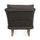 Garden Armchair with Teak Base and Rope Backrest, Homemotion - Chantall Viadurini