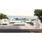 Garden Armchair with Fabric Seat and Aluminum Structure Made in Italy - Juliediv Viadurini