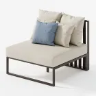 Garden Armchair with Fabric Seat and Aluminum Structure Made in Italy - Juliediv Viadurini