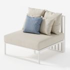 Garden Armchair with Fabric Seat and Aluminum Structure Made in Italy - Juliediv Viadurini