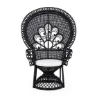 Luxury Design Outdoor Garden Armchair in Black Rattan - Serafino Viadurini