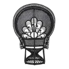 Luxury Design Outdoor Garden Armchair in Black Rattan - Serafino Viadurini
