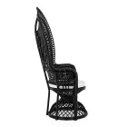 Luxury Design Outdoor Garden Armchair in Black Rattan - Serafino Viadurini