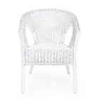 Stackable Design Garden Armchair in White, Blue or Green Rattan - Favolizia Viadurini