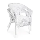 Stackable Design Garden Armchair in White, Blue or Green Rattan - Favolizia Viadurini