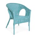 Stackable Design Garden Armchair in White, Blue or Green Rattan - Favolizia