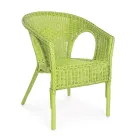 Stackable Design Garden Armchair in White, Blue or Green Rattan - Favolizia Viadurini