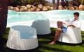 Modern garden armchair, in polyethylene, Roulette by Vondom