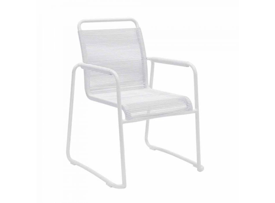 Garden Armchair in White Aluminum Modern Design for Outdoor - Wisky Viadurini