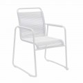 Garden Armchair in White Aluminum Modern Design Stackable - Wisky