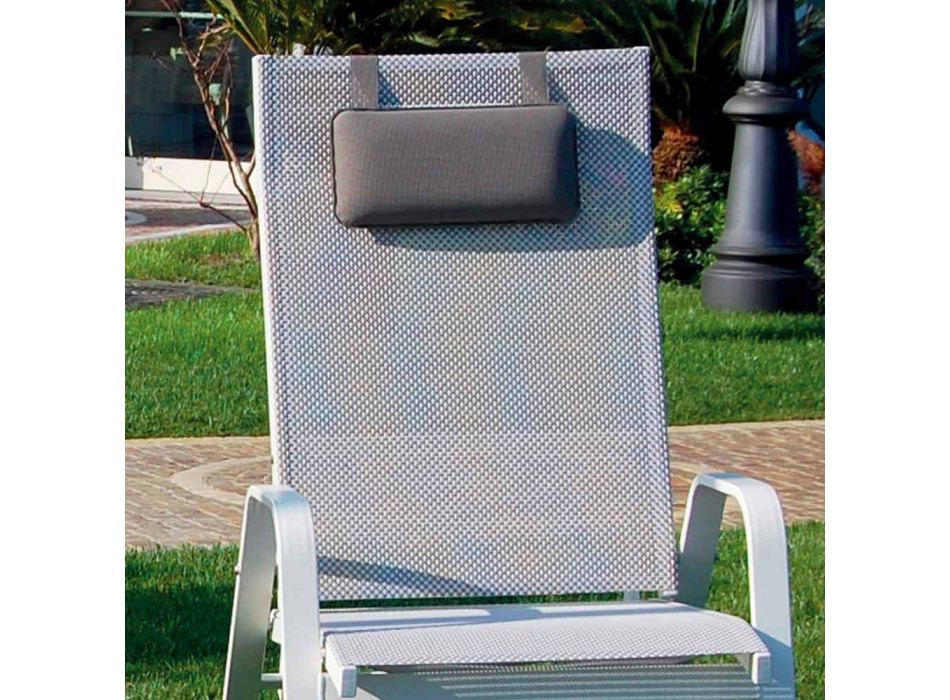 Aluminum Garden Armchair with Footrest Made in Italy - Camillo