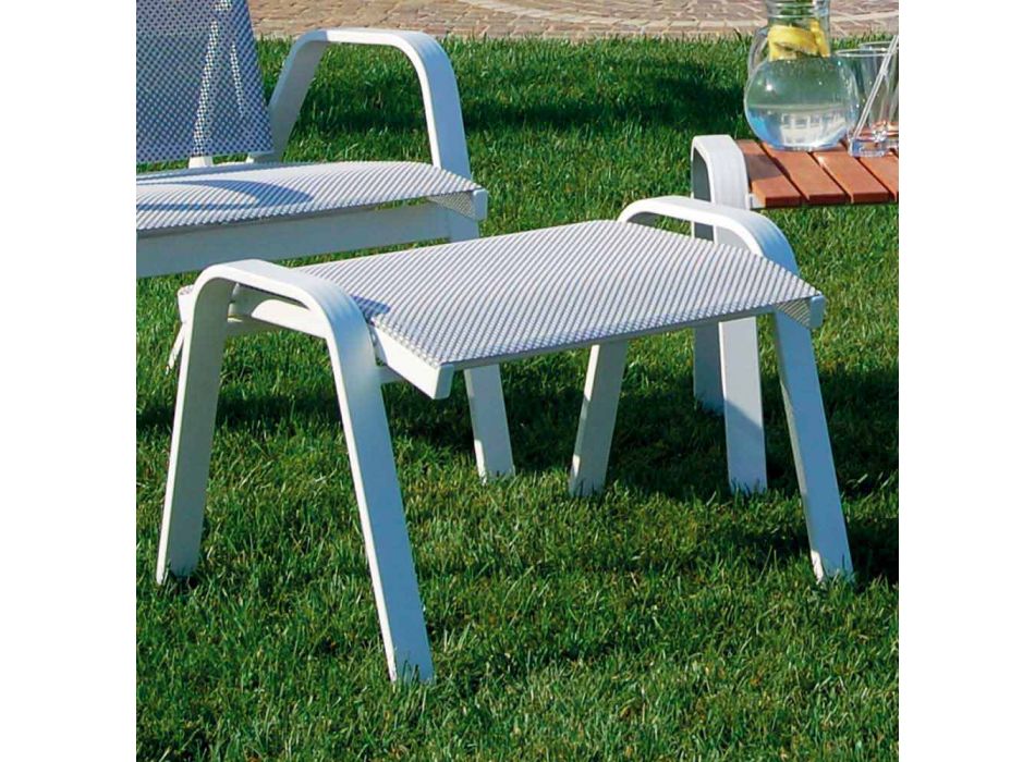 Aluminum Garden Armchair with Footrest Made in Italy - Camillo Viadurini