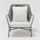 Garden Armchair in Aluminum and Rope Weaving - Asteria Viadurini