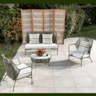 Garden Armchair in Aluminum and Rope Weaving - Asteria Viadurini