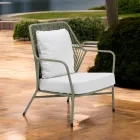 Garden Armchair in Aluminum and Rope Weaving - Asteria Viadurini