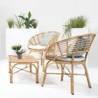 Garden Armchair in Aluminum and Polyrattan Weaving and Cushion - Ellide Viadurini
