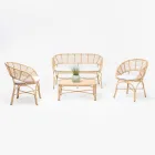 Garden Armchair in Aluminum and Polyrattan Weaving and Cushion - Ellide Viadurini