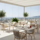 Garden Armchair in Aluminum and Polyrattan Weaving and Cushion - Ellide Viadurini