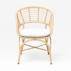 Garden Armchair in Aluminum and Polyrattan Weaving and Cushion - Ellide Viadurini