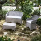 Garden Chair in Aluminum and Polyrattan Weave - Melina Viadurini
