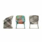 Garden armchair in colored braided synthetic fiber - Maat by Varaschin Viadurini