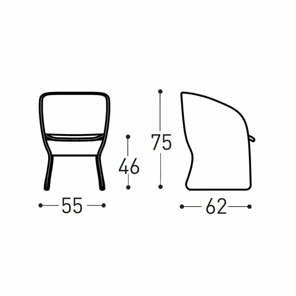 Garden armchair in colored braided synthetic fiber - Maat by Varaschin Viadurini