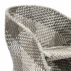 Garden armchair in colored braided synthetic fiber - Maat by Varaschin Viadurini