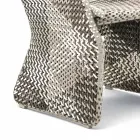 Garden armchair in colored braided synthetic fiber - Maat by Varaschin Viadurini