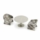 Garden armchair in colored braided synthetic fiber - Maat by Varaschin Viadurini