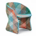 Garden armchair in colored braided synthetic fiber - Maat by Varaschin