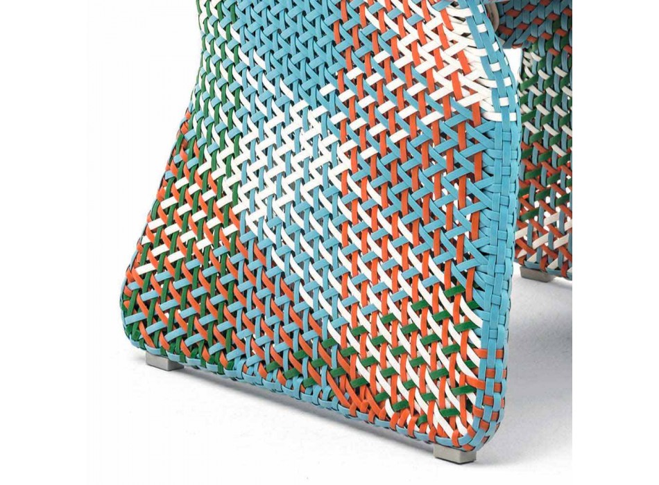 Garden armchair in colored braided synthetic fiber - Maat by Varaschin Viadurini