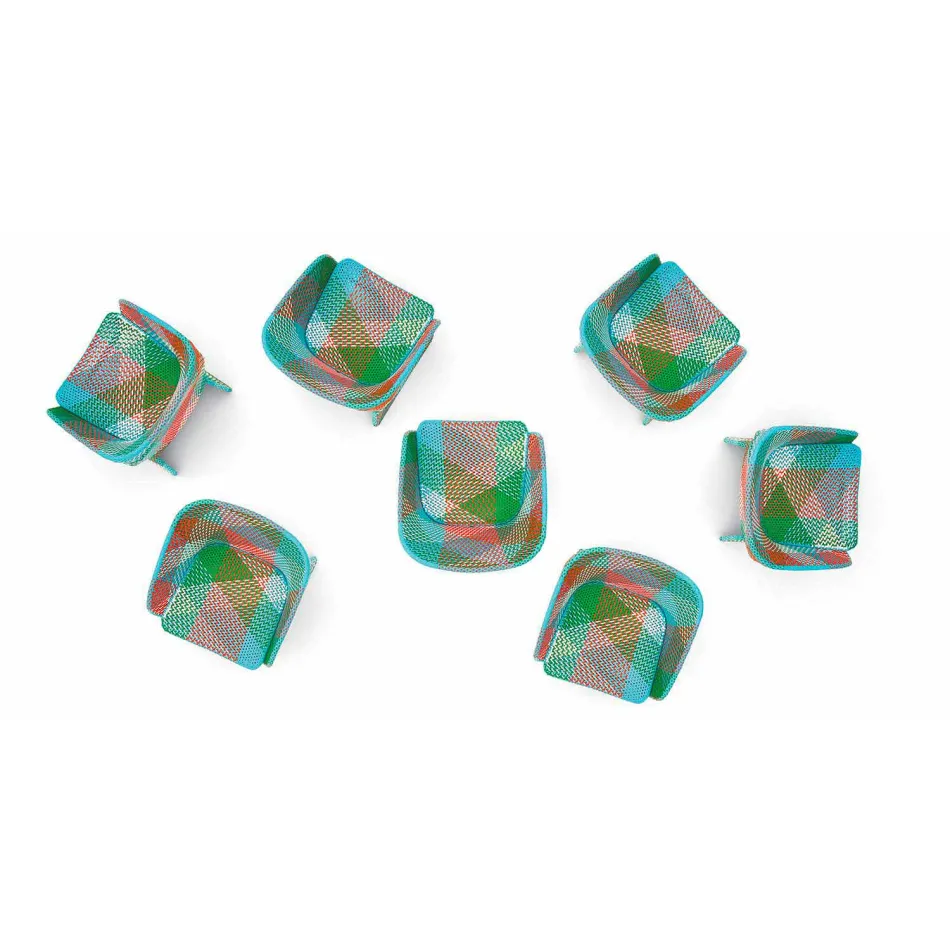 Garden armchair in colored braided synthetic fiber - Maat by Varaschin Viadurini