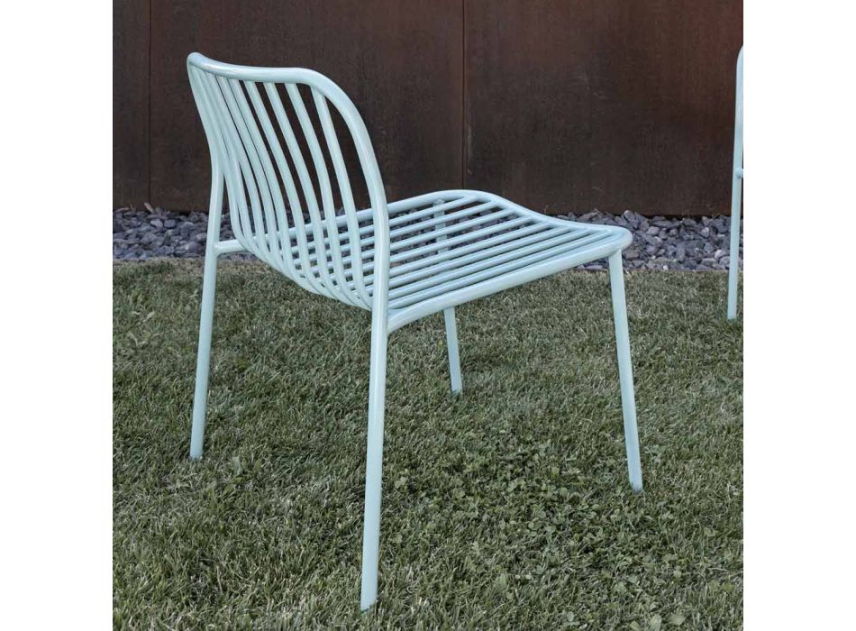 Stackable Metal Garden Armchair Made in Italy 2 Pieces - Simply Viadurini